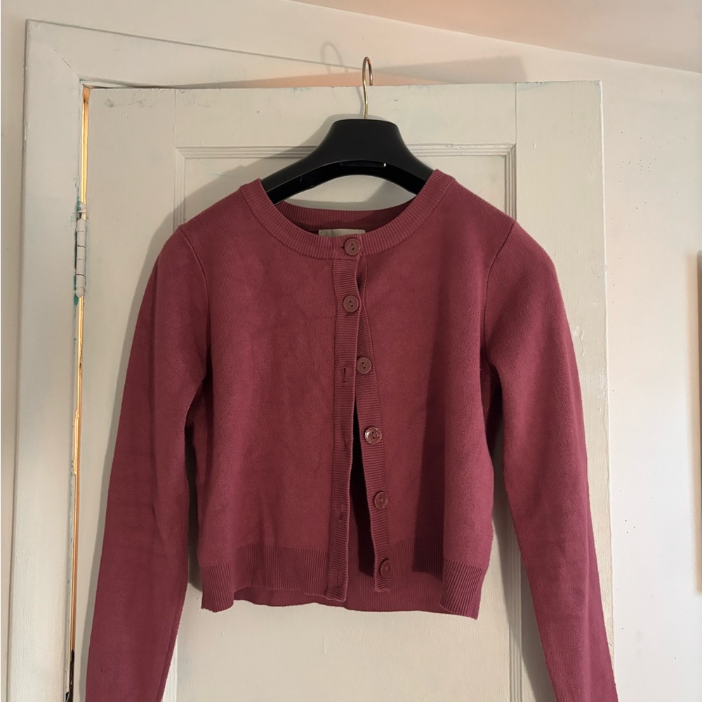 Pink Button-Up Cardigan